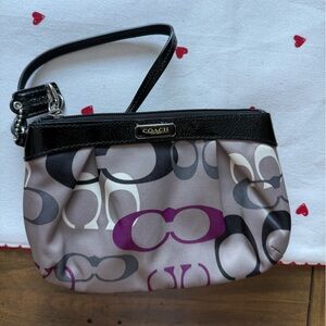 Coach Women's Black and Purple Wristlet